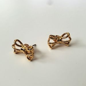 TED BAKER Gleda Tiny GOLD Geometric Bow Earrings